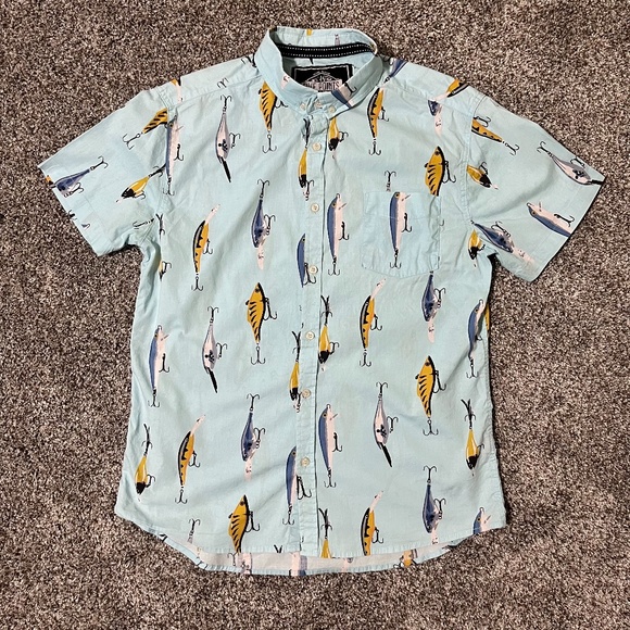 NEW LISTING: Retro-Design Five Points Men's Short Sleeve Shirt Size M Slim Fit - Picture 1 of 9